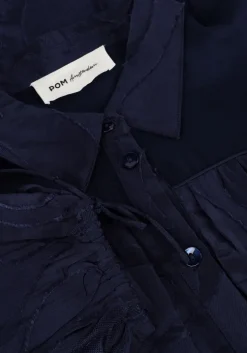 blauwe pom amsterdam mini jurk jacquard midnight blue