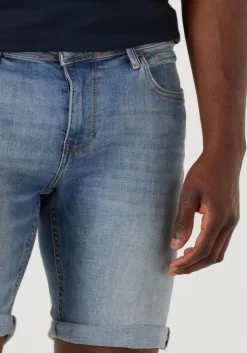 blauwe pure path shorts the steve skinny fit denim shorts