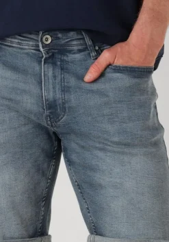 blauwe pure path shorts the miles slim fit denim shorts