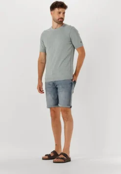blauwe pure path shorts the miles slim fit denim shorts