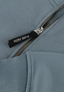 blauwe pure path trui loose fit sweaters halfzip319