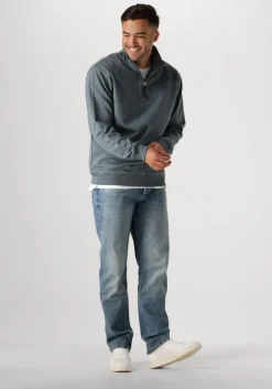 blauwe pure path trui loose fit sweaters halfzip319