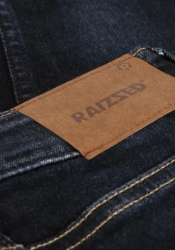 blauwe raizzed straight leg jeans santiago