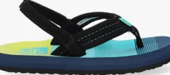 blauwe reef platte sandalen little ahi