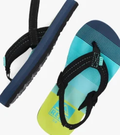 blauwe reef platte sandalen little ahi