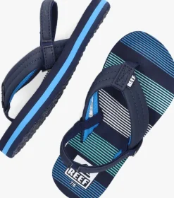 blauwe reef platte sandalen little ahi