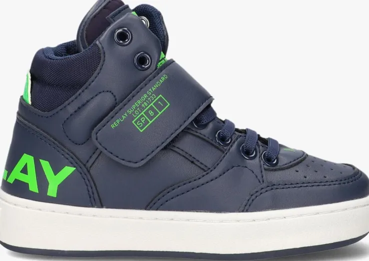 blauwe replay hoge sneakers cobra