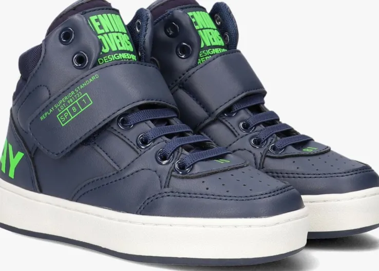blauwe replay hoge sneakers cobra