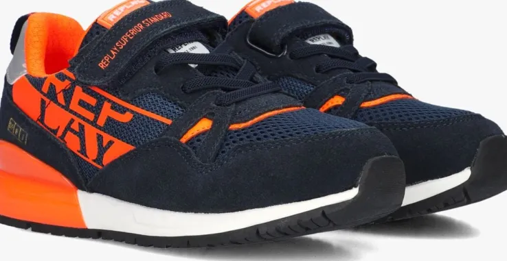 blauwe replay lage sneakers shoot jr11