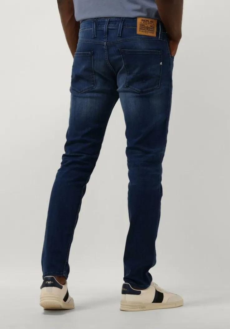 blauwe replay slim fit jeans anbass pants