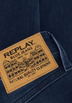 blauwe replay slim fit jeans anbass pants