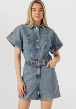 blauwe rouge edit playsuits roujolie 2/4 denim playsuit