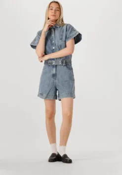 blauwe rouge edit playsuits roujolie 2/4 denim playsuit
