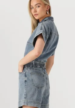 blauwe rouge edit playsuits roujolie 2/4 denim playsuit