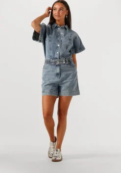 blauwe rouge edit playsuits roujolie 2/4 denim playsuit