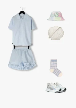 blauwe salty stitch broeken salty short met ruffles - salty stripes