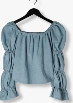 blauwe salty stitch top balloon top
