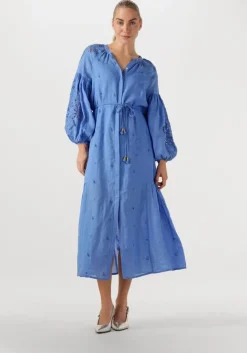 blauwe scarlett poppies midi jurk liwa long dress