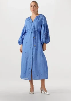 blauwe scarlett poppies midi jurk liwa long dress