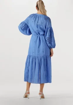 blauwe scarlett poppies midi jurk liwa long dress