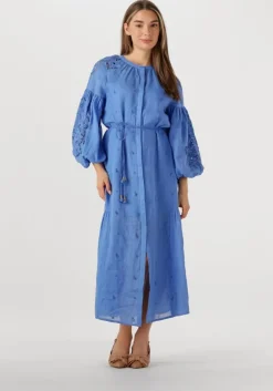 blauwe scarlett poppies midi jurk liwa long dress