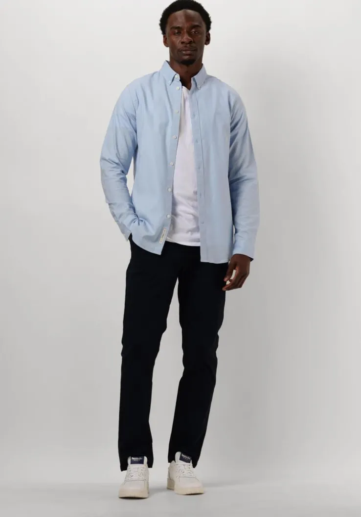 blauwe scotch & soda casual overhemd oxford solid