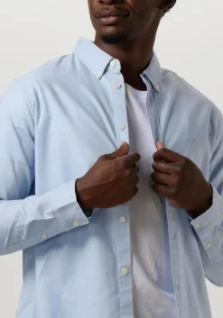 blauwe scotch & soda casual overhemd oxford solid