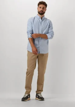 blauwe scotch & soda casual overhemd oxford solid