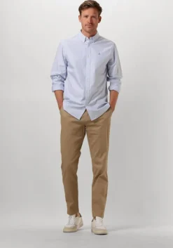 blauwe scotch & soda casual overhemd oxford stripe