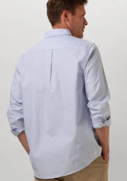 blauwe scotch & soda casual overhemd oxford stripe