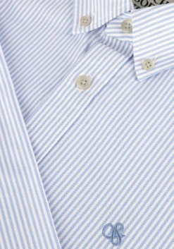 blauwe scotch & soda casual overhemd oxford stripe