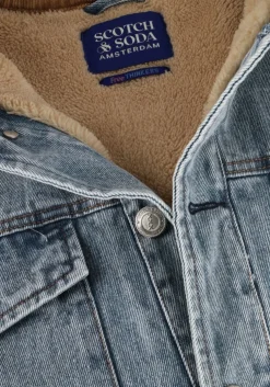 blauwe scotch & soda jack cord collar indigo teddy jacke