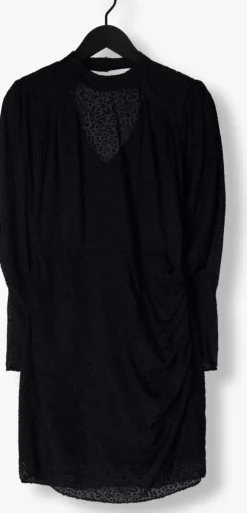 blauwe scotch & soda mini jurk mock neck mini dress with open back detail