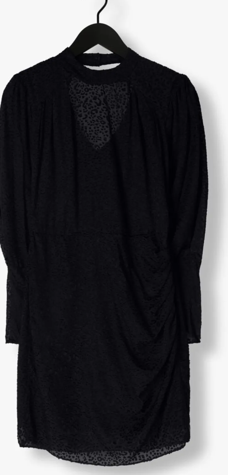 blauwe scotch & soda mini jurk mock neck mini dress with open back detail