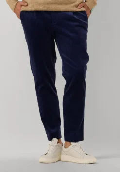 blauwe scotch & soda pantalon blake pleated corduroy chino