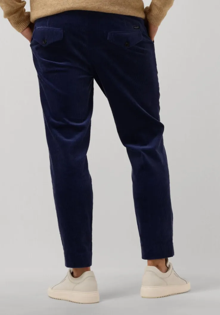 blauwe scotch & soda pantalon blake pleated corduroy chino