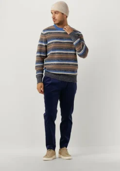 blauwe scotch & soda pantalon blake pleated corduroy chino