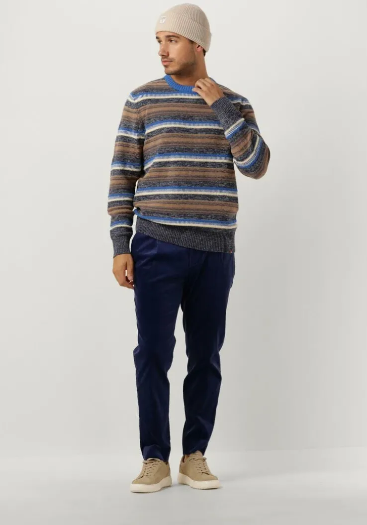 blauwe scotch & soda pantalon blake pleated corduroy chino