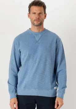 blauwe scotch & soda sweater garment dye structured sweatshirt