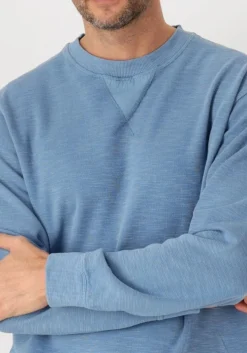 blauwe scotch & soda sweater garment dye structured sweatshirt