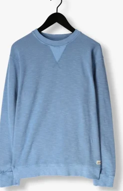 blauwe scotch & soda sweater garment dye structured sweatshirt