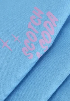 blauwe scotch & soda t-shirt regular fit left chest logo t-shirt