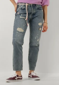 blauwe scotch & soda wide jeans the buzz slim boyfriend jeans - all tied up