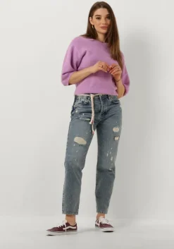 blauwe scotch & soda wide jeans the buzz slim boyfriend jeans - all tied up