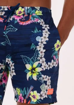 blauwe scotch & soda zwembroeken recycled polyester printed swimshort