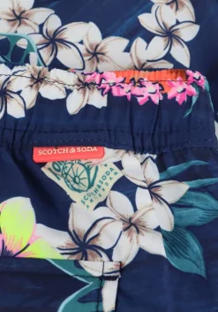 blauwe scotch & soda zwembroeken recycled polyester printed swimshort