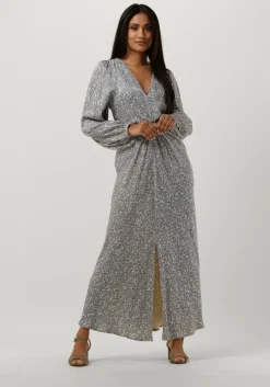 blauwe second female maxi jurk rattan dress