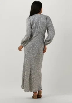 blauwe second female maxi jurk rattan dress