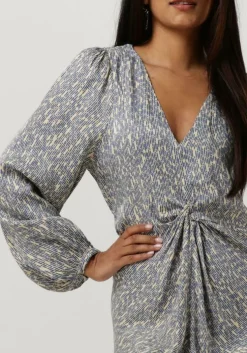 blauwe second female maxi jurk rattan dress