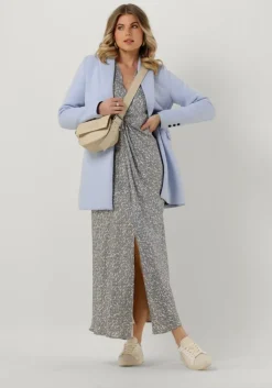 blauwe second female maxi jurk rattan dress